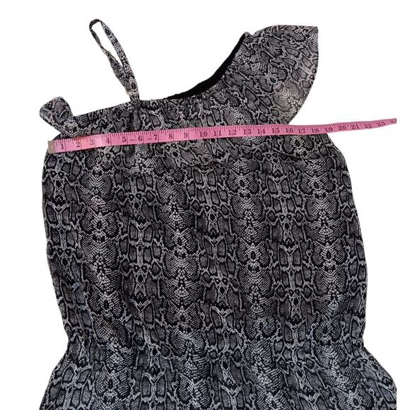 VINTAGE Y2K FASHION BUG Top Blouse M‎ Strappy Ruffle Snake Print Python Coquette - Picture 7 of 9